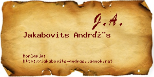 Jakabovits András névjegykártya