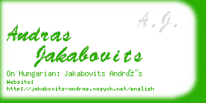 andras jakabovits business card